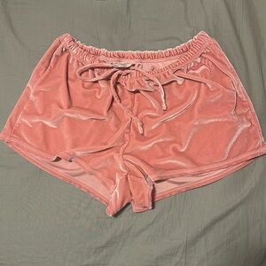 Pink velvety shorts